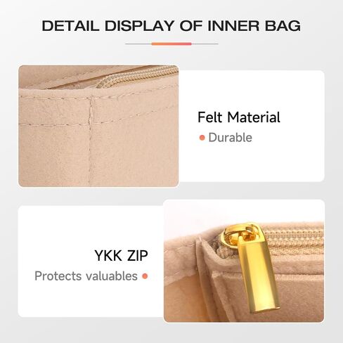 Purse Organizer Insert for Longchamp Mini Bag Women, Felt Tote Bags Organizers with Multi-Pocket, Suit for for Mini Long Champ Bag, Accessories Organiser Insert for Le Pliage Handbags (Beige) in Saudi Arabia