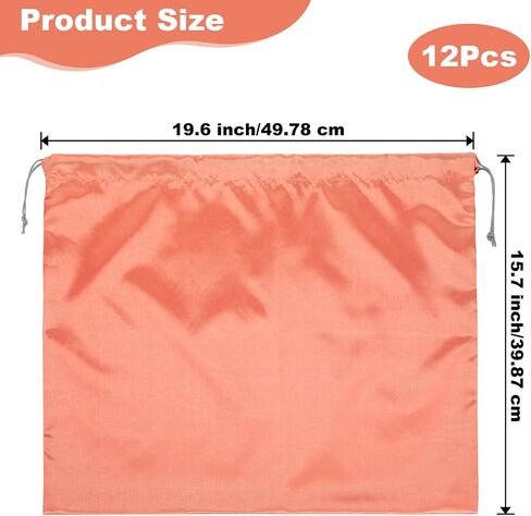 12 Pack Dust Bags for Handbags Travel Storage Purse with Drawstring Silk Dustproof Covers for Purses, Shoes, Boots (Champagne Gold, 19.6 × 15.7 Inches) in Saudi Arabia