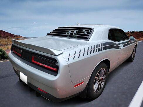 IKON MOTORSPORTS Window Louver Compatible with 2008-2023 Dodge Challenger, Unpainted Black PUR Rear Windshield Louver Sun Shade Cover in Saudi Arabia