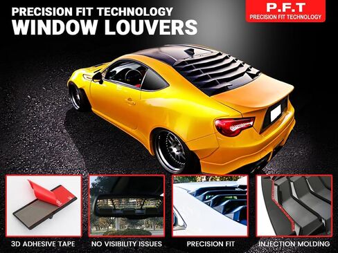 IKON MOTORSPORTS Window Louver Compatible with 2008-2023 Dodge Challenger, Unpainted Black PUR Rear Windshield Louver Sun Shade Cover in Saudi Arabia