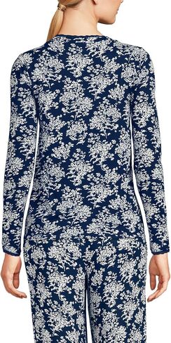 Lands' End Women's Pointelle Long Sleeve Sleep Cardigan in Saudi Arabia