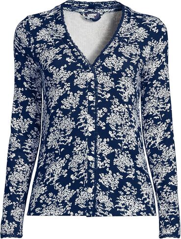 Lands' End Women's Pointelle Long Sleeve Sleep Cardigan in Saudi Arabia