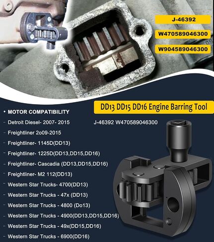 CAMOO J-46392 أداة منع المحرك ، أداة تحول المحرك مع صندوق تخزين لـ Detroit Diesel DD13 ، DD15 ، DD16 ، MBE4000 ، MBE900 بديل لـ J-46392 W904589046300 FLYWHEEL CRANKING TOOL in Kuwait