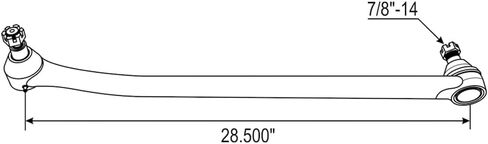 Mytee Products Steering Drag Link 28.5" Center to Center Compatible with Ford - Drag Link Assembly Replaces 3534-115-C 3534115C92 IH3534115C in Saudi Arabia