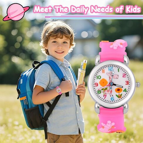 Kids Watch, 3D Cartoon Toddler Watches, Analog Quartz Watches for Girls Boys with Comfortable Silicone Band Best Toys Gifts for Girls Boys Age 3-12 in Kuwait