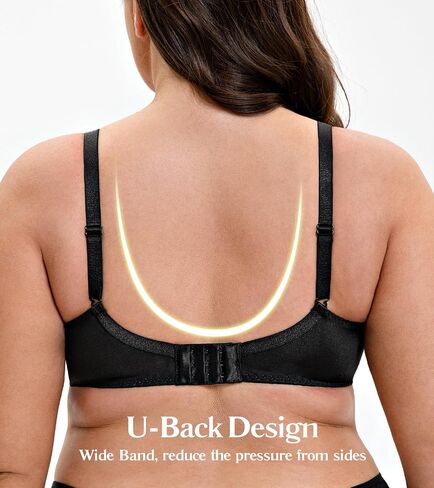 Mirry Women's Plus Size Lace Bra Unlize Underwire Minimizer BRA غير مسببة التغطية الكاملة in Saudi Arabia