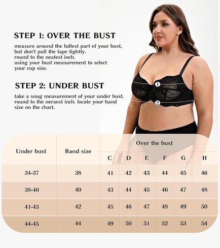 Mirry Women's Plus Size Lace Bra Unlize Underwire Minimizer BRA غير مسببة التغطية الكاملة in Saudi Arabia