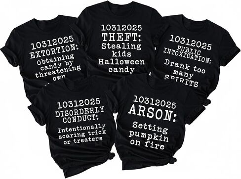 Halloween Inmate Prisoner Costume T-Shirt, Group Matching Costume Shirts, Family Funny Mugshot Criminal Party Tees in Saudi Arabia