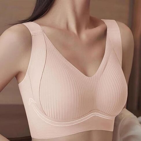 3 Pcs Seamless Bras for Women Full Support Push Up Ribbed Wireless Bra Solid Plus Size Everyday Bras 2025 in Saudi Arabia