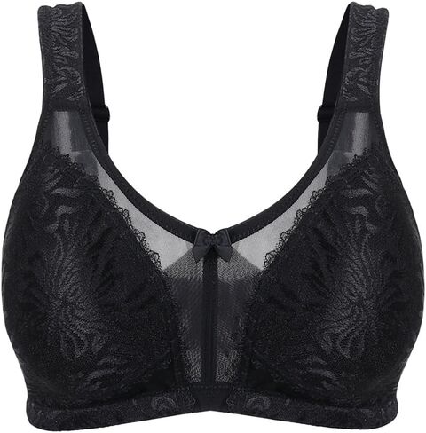 TELIMUSSTO Women's Full Cup Minimizer Bra Wide Straps Non Wired Non Padded Plus Size Comfort Everyday Bra in Saudi Arabia