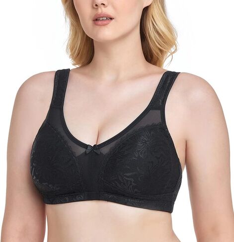 TELIMUSSTO Women's Full Cup Minimizer Bra Wide Straps Non Wired Non Padded Plus Size Comfort Everyday Bra in Saudi Arabia