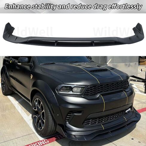 WildWell Front Bumper Lip for 2021-2025 Dodge Durango SRT Hellcat Only, Durango Front Lip Air Dam Chin Spoiler Protector Splitter Glossy Black in Saudi Arabia