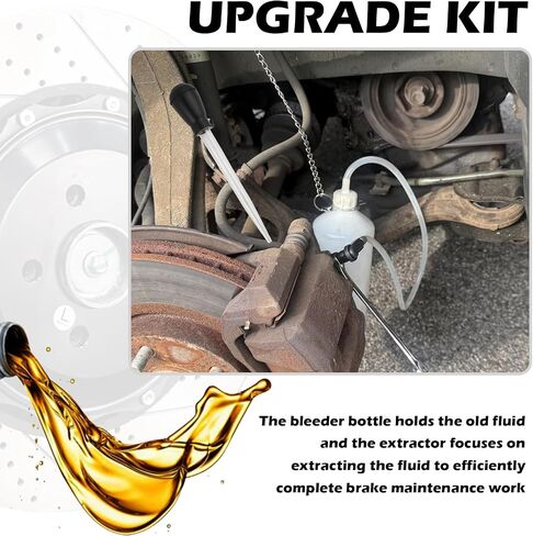Brake Bleeder Kit with 1L Brake Bleeder Bottle & 30ml Fluid Extractor,One Person Brakes Fluid Bleeders Kit for Quick Brakes Fluids Replacement,Universal Break Bleeders Kits in Saudi Arabia