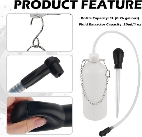 Brake Bleeder Kit with 1L Brake Bleeder Bottle & 30ml Fluid Extractor,One Person Brakes Fluid Bleeders Kit for Quick Brakes Fluids Replacement,Universal Break Bleeders Kits in Saudi Arabia