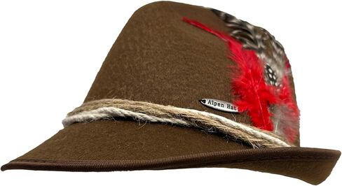 القبعة الألمانية | شعر الرجال والسيدات بقبعة مهرجان أكتوبر - فيدورا الحفلات مع Feather & Rope in Kuwait