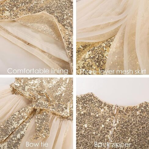 GRACE KARIN Girls Sequin Party Dress Sparkle Formal Birthday Pageant Prom Three-Layer Tulle Midi Dress Size 5-12Y in Saudi Arabia