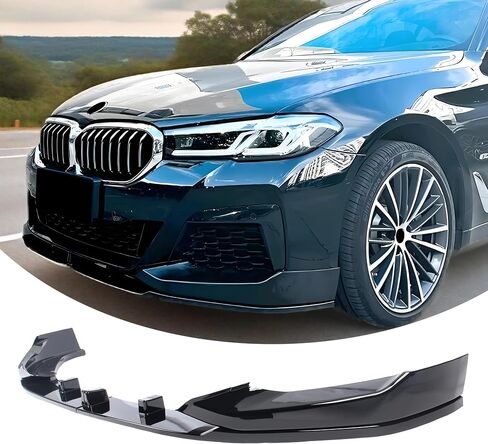Front Bumper Lip Splitter Spoiler Fit for BMW 5 Series (G30 M Sport Only) M550i/ 530e/ 530i/ 540i 2017 2018 2019 2020 Painted Gloss Black Accessories Air Chin Body Kit in Saudi Arabia