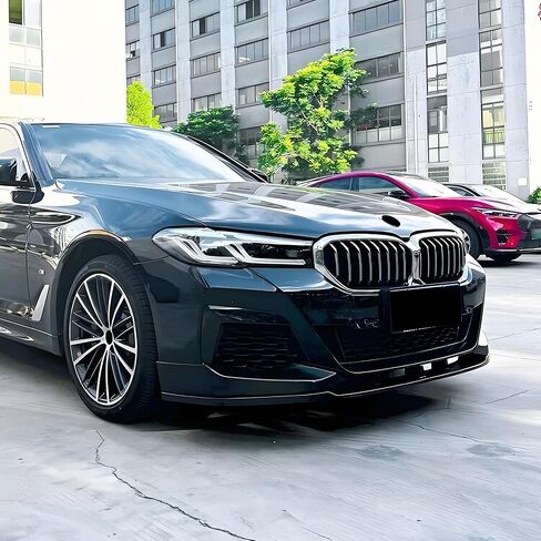 Front Bumper Lip Splitter Spoiler Fit for BMW 5 Series (G30 M Sport Only) M550i/ 530e/ 530i/ 540i 2017 2018 2019 2020 Painted Gloss Black Accessories Air Chin Body Kit in Saudi Arabia