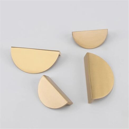 Semicircle Brass Flat Handle Kitchen Cabinet Gold Furniture Hardware 1Pcs(Dia 75mm) in Saudi Arabia