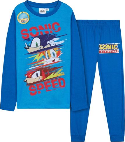 Sonic the Hedgehog Pajama مجموعة للأولاد ، صالة ملابس مع سروال طويل الأكمام و PJ ، PJS Sleepwear ، Gamer Gifts for Boys in Saudi Arabia