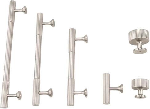 Solid Brass Long Handle Vertical Pattern Vintage Cabinet Drawer Nickel Brushed 1Pcs(CC-320) in Saudi Arabia
