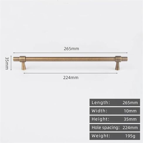 Brushed Antique Brass Bronze 500mm Pull Cabinet T Bar Drawer Handle 1Pcs(8873-192-Antique) in Saudi Arabia