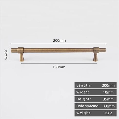 Brushed Antique Brass Bronze 500mm Pull Cabinet T Bar Drawer Handle 1Pcs(8873-192-Antique) in Saudi Arabia