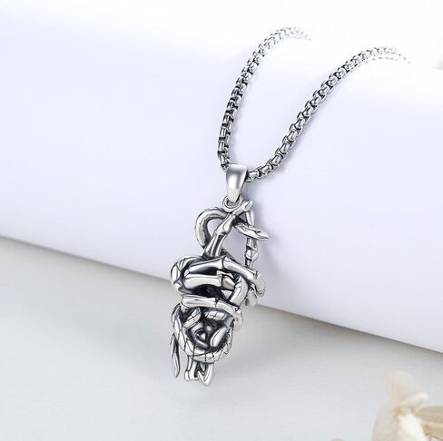 Bat Cross Coffin Necklace 925 Sterling Silver Gothic Black Coffin Shape Pendant Bat Jewelry Halloween Gifts for Women in Saudi Arabia