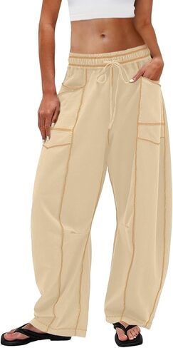 Barrel Sweatpants Women High Waisted Drawstring Baggy Wide Leg Pants Casual Lounge Travel Fall Fashion Clothes 2025 in Saudi Arabia