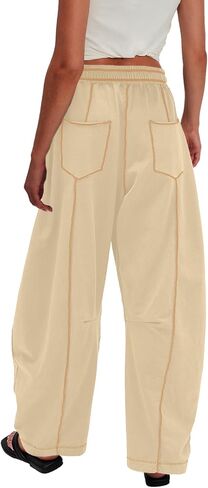 Barrel Sweatpants Women High Waisted Drawstring Baggy Wide Leg Pants Casual Lounge Travel Fall Fashion Clothes 2025 in Saudi Arabia