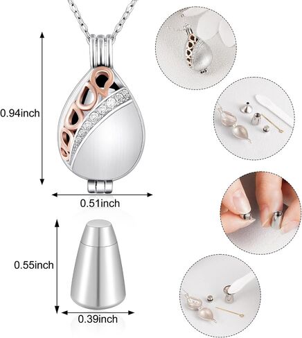 XIUDA 925 Sterling Silver Urn Necklace for Ashes Memorial Locket Pendant Necklace for Ashes Cremation Jewelry in Saudi Arabia