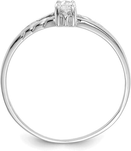 Sonia Jewels Real 10k White Gold Genuine White Topaz Birthstone Marquise Engagement Ring in Saudi Arabia