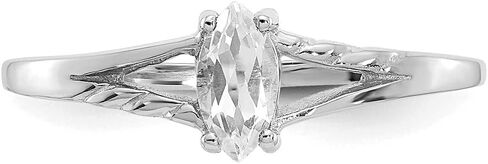 Sonia Jewels Real 10k White Gold Genuine White Topaz Birthstone Marquise Engagement Ring in Saudi Arabia