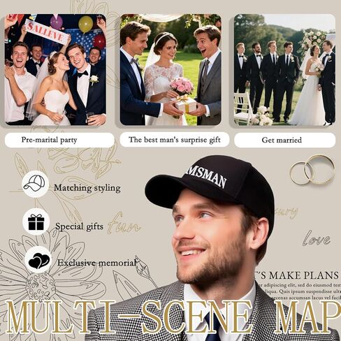 Groomsman Wedding Hats, for Wedding Parties, Fun Hats to Identify The Best Man in Saudi Arabia