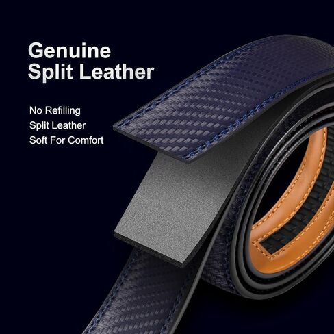 Men's Ratchet Belt | No-Hole Automatic Slide Buckle | Genuine Leather | Easy Size Adjustment | for Dress & Casual in Saudi Arabia