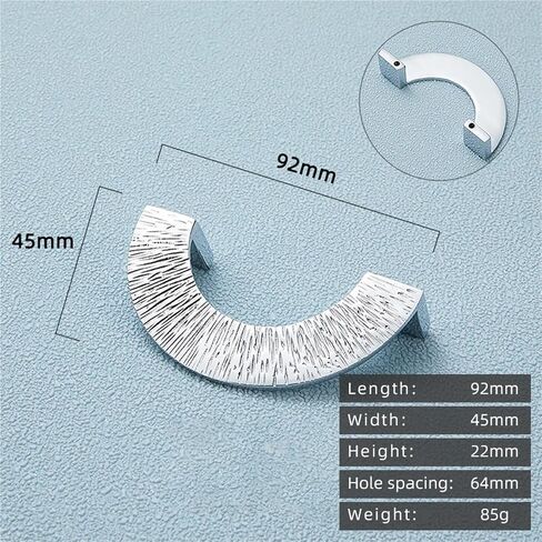 Solid Brass Hammer Pattern Semi-Circular Silver Handle Drawer Gold Pull 1Pcs(CW-50mm-PVD) in Saudi Arabia