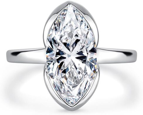 خواتم الخطبة Moissanite 3ct نصف إطار الإعداد 11 مم*7 مم مختبر بيضاوي مختبر تم إنشاؤه in Kuwait
