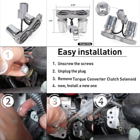 28300P24J01 Torque Converter Clutch Solenoid Compatible with Honda Civic 1992-2000 1.5L 1.6L,Cr-V 1997-2001 2.0L,Civic Del Sol 1995-1996 1.5L 1.6L.Compatible with Acura Integra 1994-2001 1.8L. in Saudi Arabia