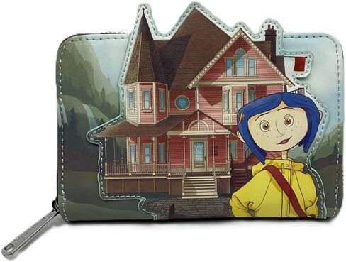 Loungefly Coraline Garden Party Zip-Around Wallet – Officially Licensed, Faux Leather, Embroidered Details, Multiple Card Slots in Saudi Arabia