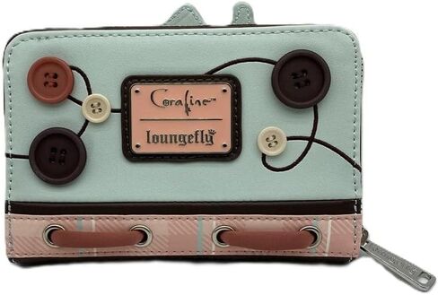 Loungefly Coraline Garden Party Zip-Around Wallet – Officially Licensed, Faux Leather, Embroidered Details, Multiple Card Slots in Saudi Arabia