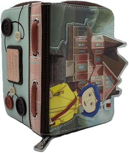 Loungefly Coraline Garden Party Zip-Around Wallet – Officially Licensed, Faux Leather, Embroidered Details, Multiple Card Slots in Saudi Arabia