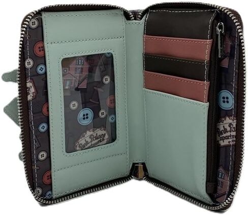 Loungefly Coraline Garden Party Zip-Around Wallet – Officially Licensed, Faux Leather, Embroidered Details, Multiple Card Slots in Saudi Arabia