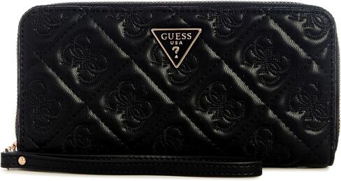GUESS Adelasia Large Zip Around Wallet, Black in Saudi Arabia