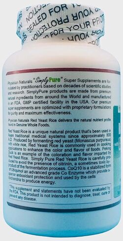 أرز الخميرة الحمراء العضوية W coennzyme Q10 و Piperine 600 mg امتصاص عالية 100 قبعات VEG 1200 ملغ لكل وجبة in Saudi Arabia