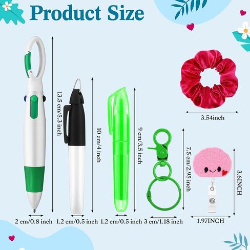 56 Packs Nurse Scrub Caps Set Surgical Cap with Buttons Badge Reels Mini Highlighter Pen Keychain Scrunchies Black Marker Pen for Christmas Women Nurse Gift in Saudi Arabia