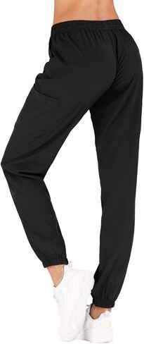 Minty Mint Women's Solid Stretch Medical Uniform Scrub Set V Neck Top Cargo Tapered Jogger Pants in Saudi Arabia
