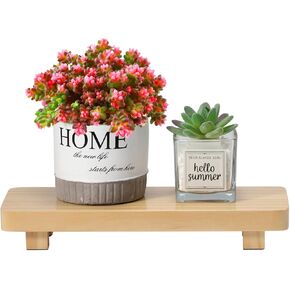 Wood Riser for Home Decor, Wooden Display Stand for Plant Pots, Rustic Wooden Tray for Kitchen Counters 10.6x3.9x1.6 inches in Kuwait