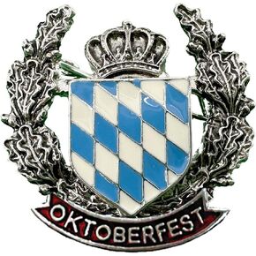 طبقة ديلوكس من الأسلحة دبابيس القبعة الألمانية مع لافتة مهرجان أكتوبر - دبوس مهرجان أكتوبر التقليدي لأزياء الرجال أو الطية أو القبعة - ألمانيا التذكارية بواسطة Oktoberfest Haus in Kuwait