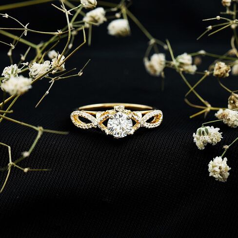 Certified 6 mm Lab Grown Diamond Crossover Engagement Ring, Ef-Vs Quality, Diamond Designer Ring - Gift For Women in Saudi Arabia