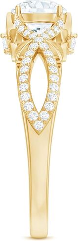 Certified 6 mm Lab Grown Diamond Crossover Engagement Ring, Ef-Vs Quality, Diamond Designer Ring - Gift For Women in Saudi Arabia